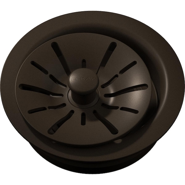 Quartz Perfect Drain 3-1/2" Polymer Disposer Flange with Remov Baskt Strainr, Rubber Stoppr Mocha